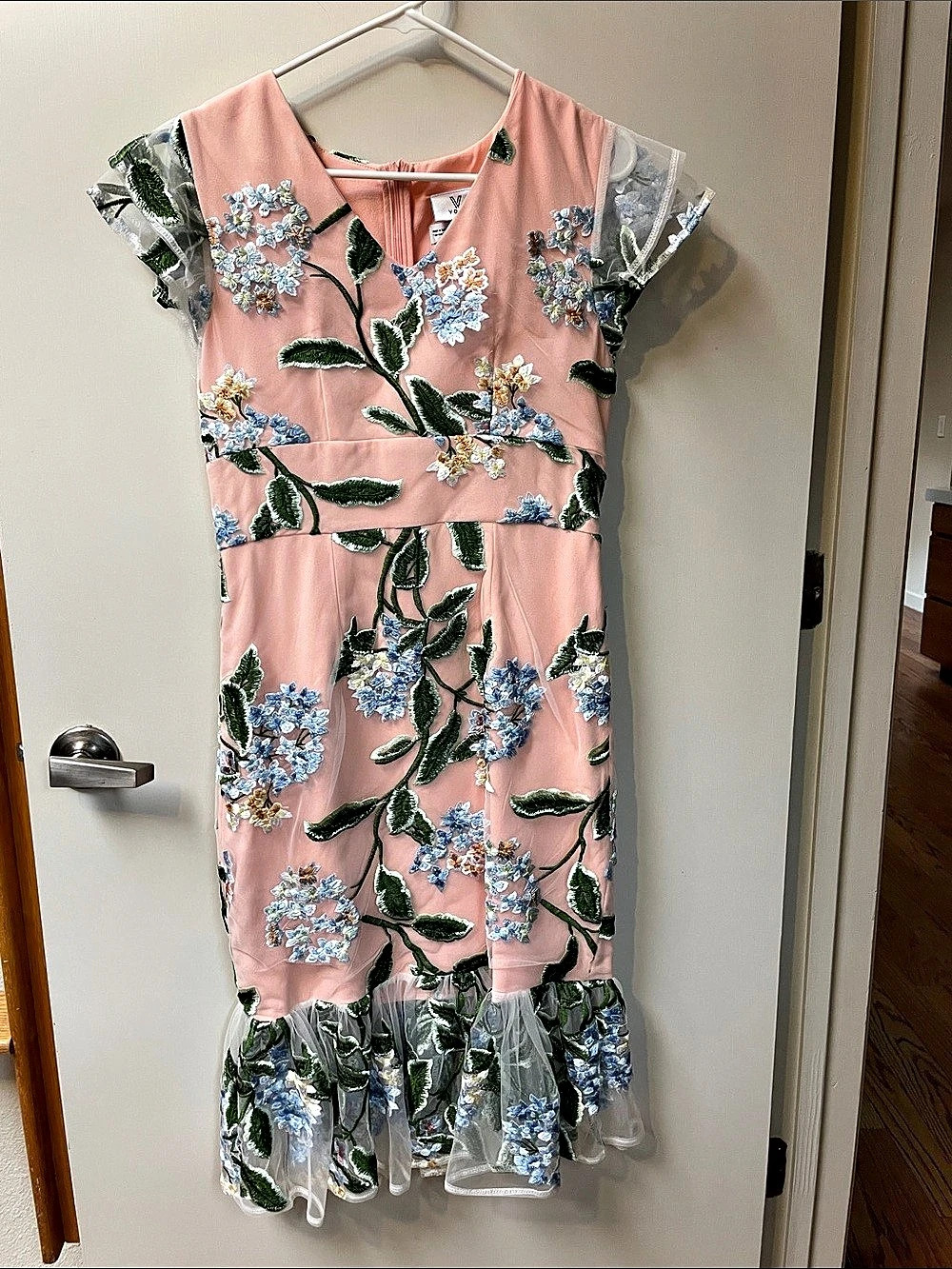 VONE Margot Dress Floral Dress in Pink & Blue Medium